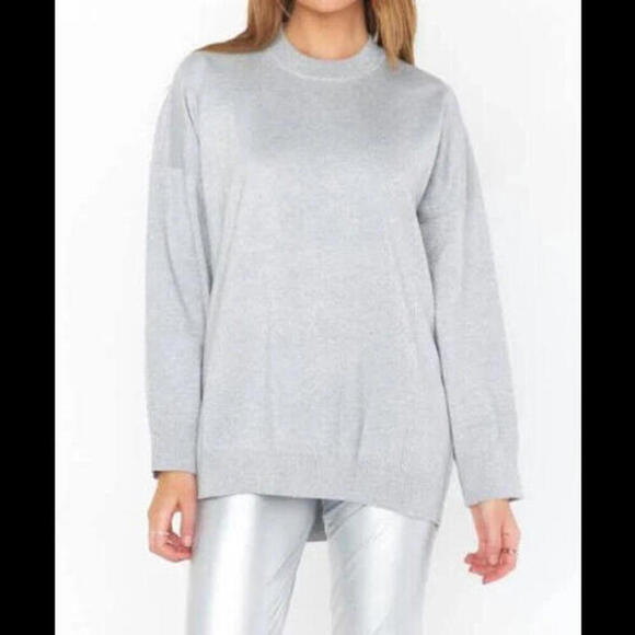 Show Me Your MuMu Tops - NWT Show Me Your Mumu Glitter Silver Sparkle Glitter Sweatshirt Blouse Sz M